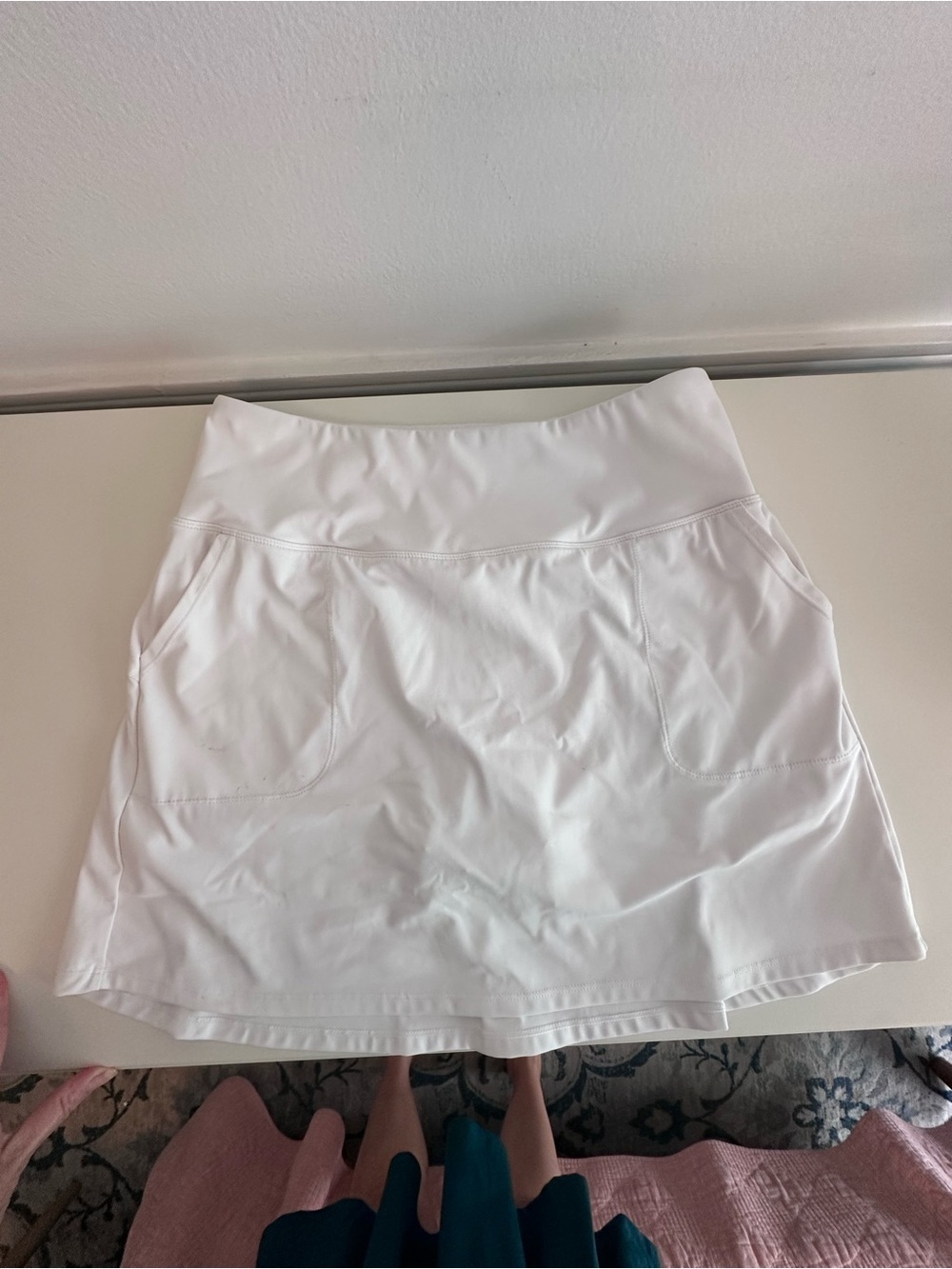 Women's White Athletic Skort with Pockets